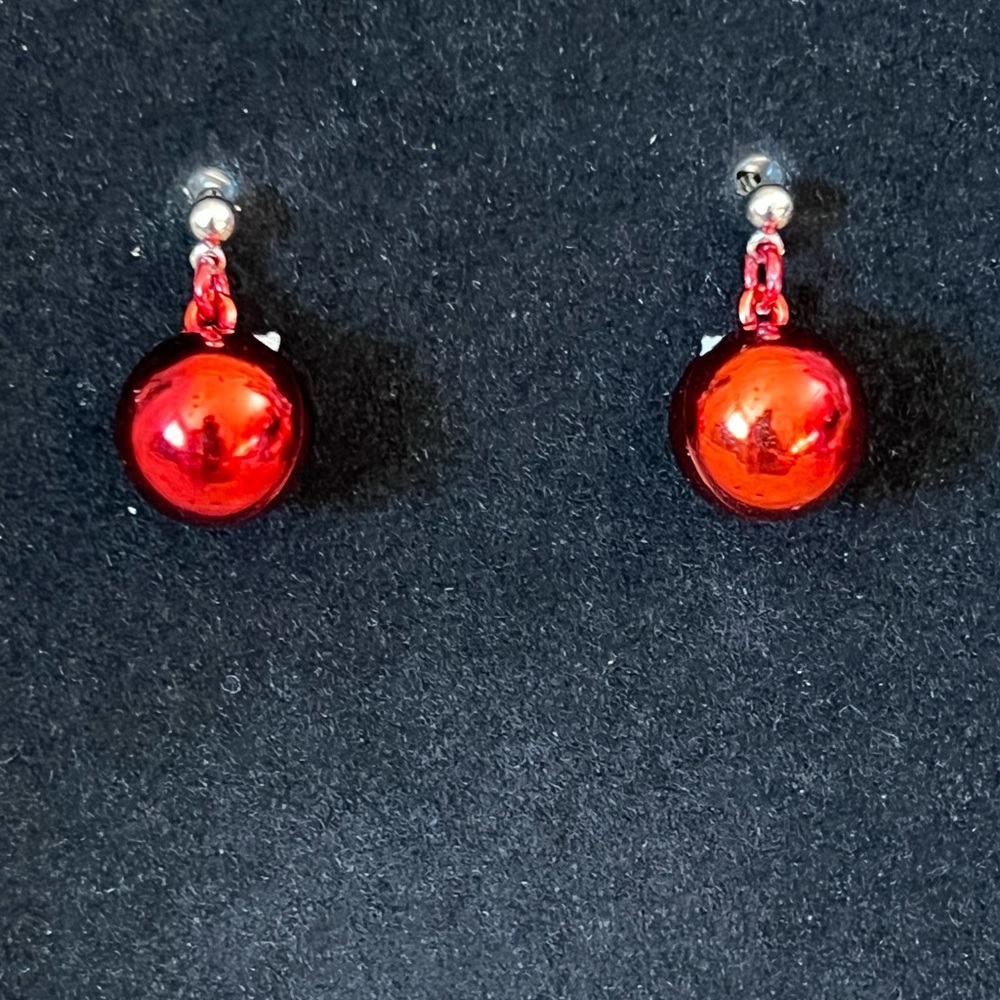 Handmade Small Ornament Ball Earrings